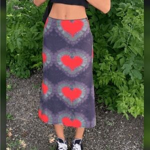 OMIGHTY tie dye heart maxi skirt